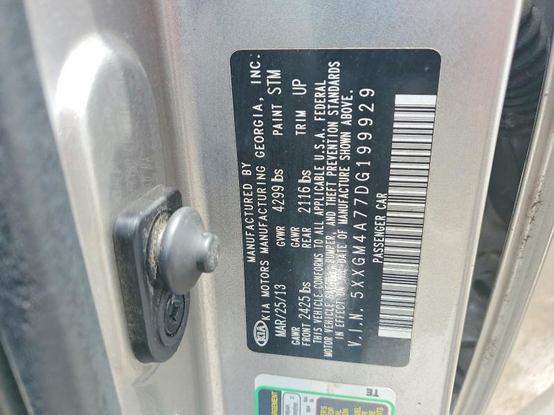 Продажа на аукционе авто 2013 Kia Optima, vin: 5XXGM4A77DG199929, номер лота: 56355136