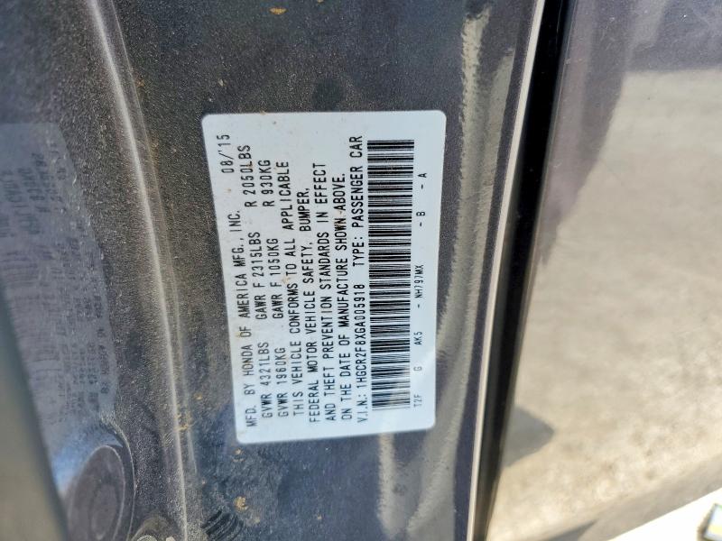 58435236 :رقم المزاد ، 1HGCR2F8XGA005918 vin ، 2016 Honda Accord مزاد بيع