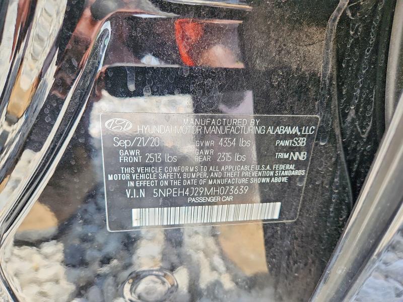 57480756 :رقم المزاد ، 5NPEH4J29MH073639 vin ، 2021 Hyundai Sonata مزاد بيع