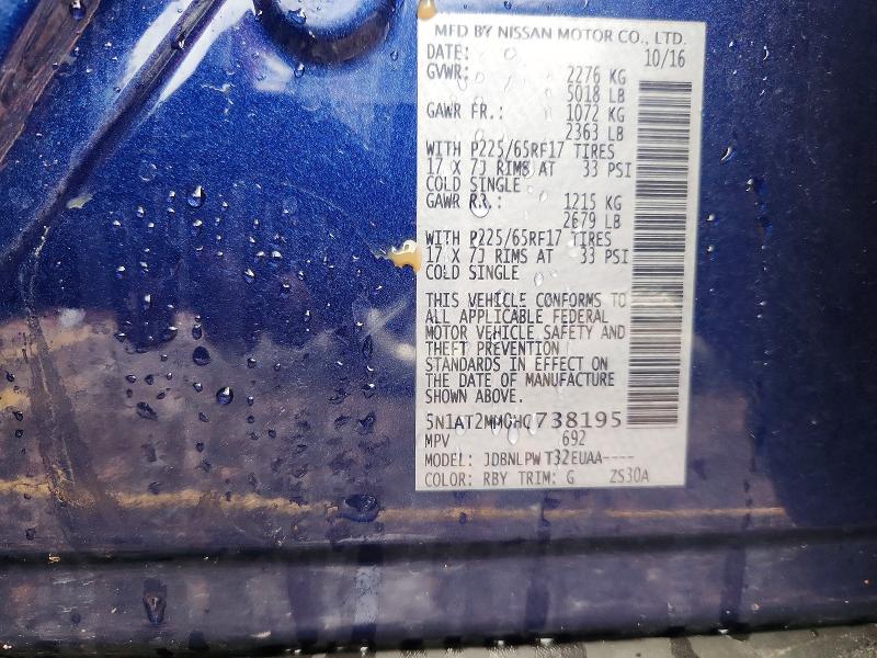 Aukcja sprzedaży 2017 Nissan Rogue, vin: 5N1AT2MM0HC738195, numer aukcji: 59061296