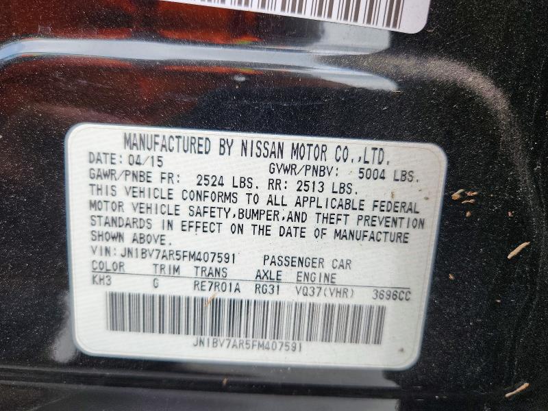 Продажа на аукционе авто 2015 Infiniti Q50, vin: JN1BV7AR5FM407591, номер лота: 58331506