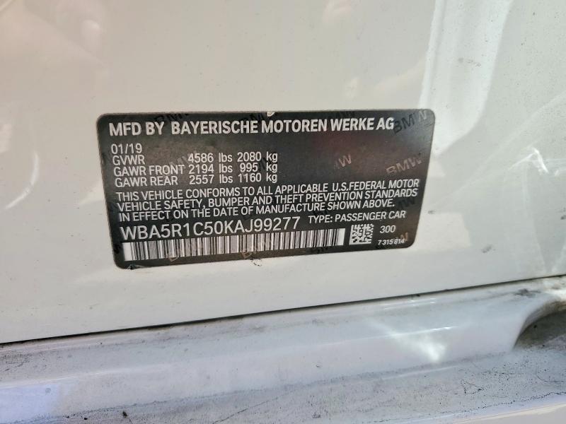 57072196 :رقم المزاد ، WBA5R1C50KAJ99277 vin ، 2019 Bmw 3 Series مزاد بيع