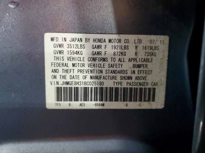 Продажа на аукционе авто 2011 Honda Fit, vin: JHMGE8H31BC025180, номер лота: 56278266