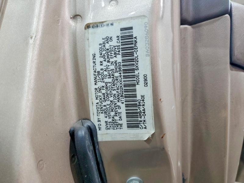 55026496 :رقم المزاد ، 4T1BG22KXXU449893 vin ، 1999 Toyota Camry مزاد بيع