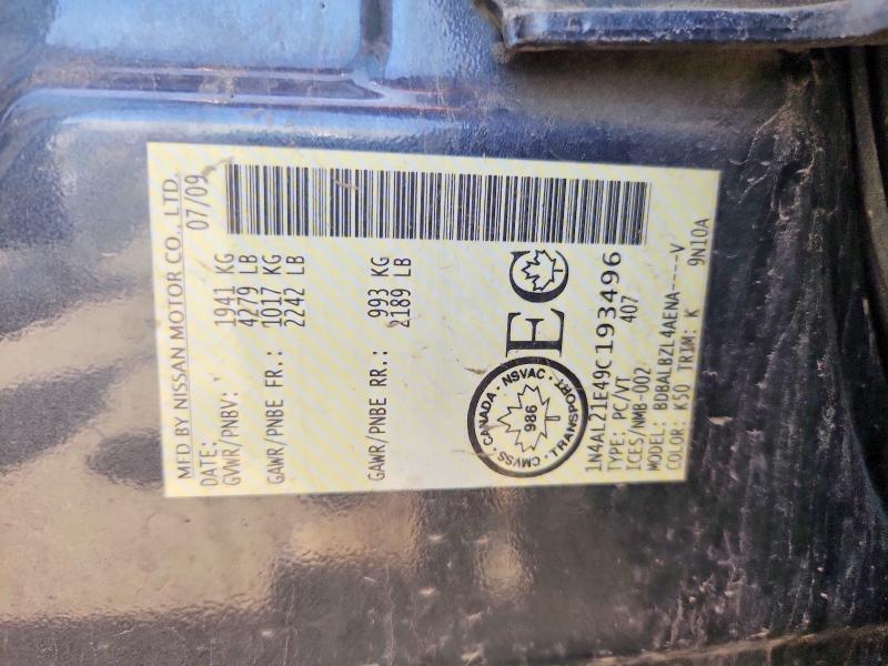 55585236 :رقم المزاد ، 1N4AL21E49C193496 vin ، 2009 Nissan Altima مزاد بيع