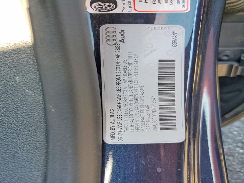 2013 Audi A7 მანქანა იყიდება აუქციონზე, vin: WAU2GAFC7DN015547, აუქციონის ნომერი: 58837246