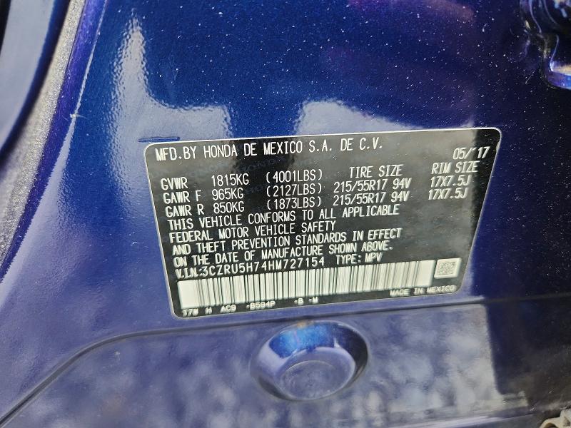 Aukcja sprzedaży 2017 Honda Hr-v, vin: 3CZRU5H74HM727154, numer aukcji: 53616796