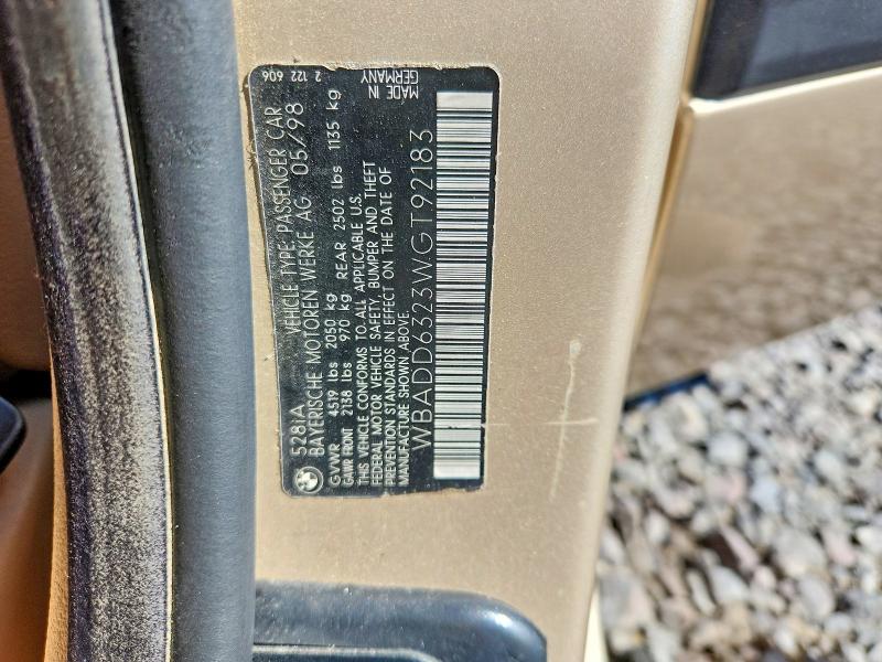 Продаж на аукціоні авто 1998 Bmw 528, vin: WBADD6323WGT92183, номер лоту: 57359936