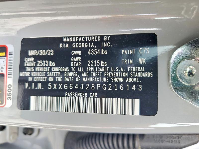 2023 Kia K5 მანქანა იყიდება აუქციონზე, vin: 5XXG64J28PG216143, აუქციონის ნომერი: 56254586