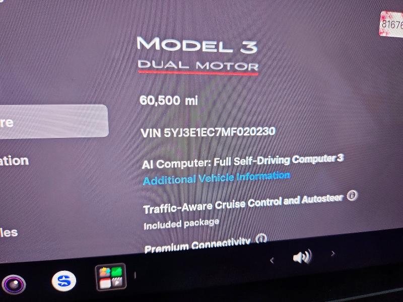 Продаж на аукціоні авто 2021 Tesla Model 3, vin: 5YJ3E1EC7MF020230, номер лоту: 56554576