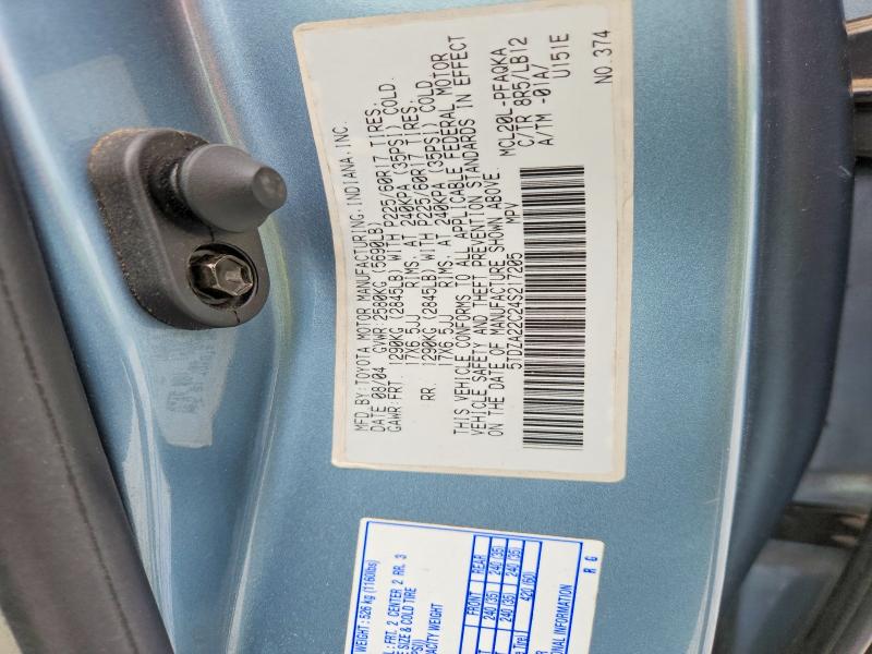 58733426 :رقم المزاد ، 5TDZA22C24S217205 vin ، 2004 Toyota Sienna مزاد بيع