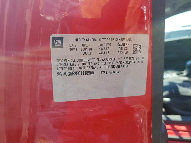 56128656 :رقم المزاد ، 2G1WG5E35C1118956 vin ، 2012 Chevrolet Impala مزاد بيع