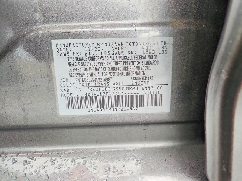 58052166 :رقم المزاد ، 3N1AB8CV9MY214987 vin ، 2021 Nissan Sentra مزاد بيع