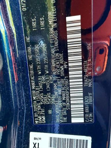 Aukcja sprzedaży 2023 Toyota Highlander, vin: 5TDKDRBH0PS019871, numer aukcji: 56631756