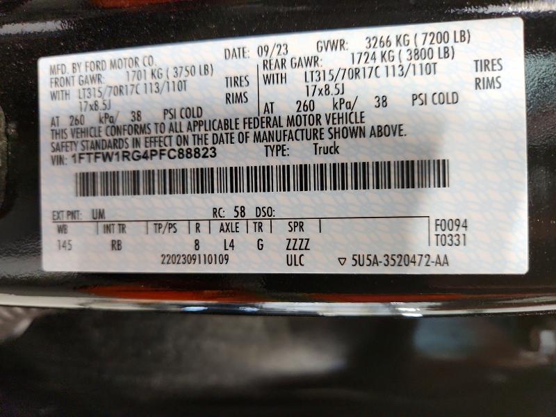 Продаж на аукціоні авто 2023 Ford F150, vin: 1FTFW1RG4PFC88823, номер лоту: 58881686
