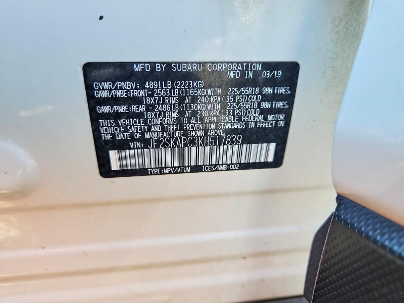 Продажа на аукционе авто 2019 Subaru Forester, vin: JF2SKAPC3KH517839, номер лота: 55913866