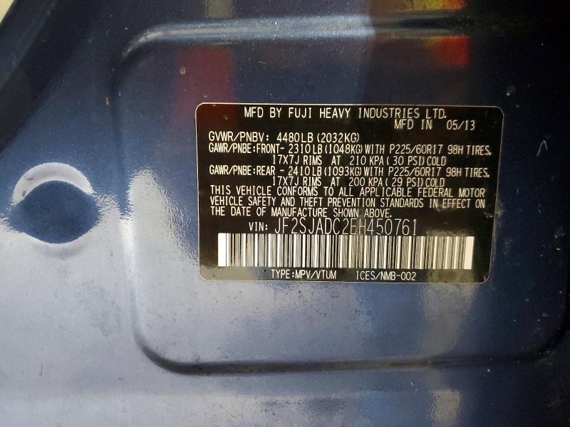 Продажа на аукционе авто 2014 Subaru Forester, vin: JF2SJADC2EH450761, номер лота: 58959976