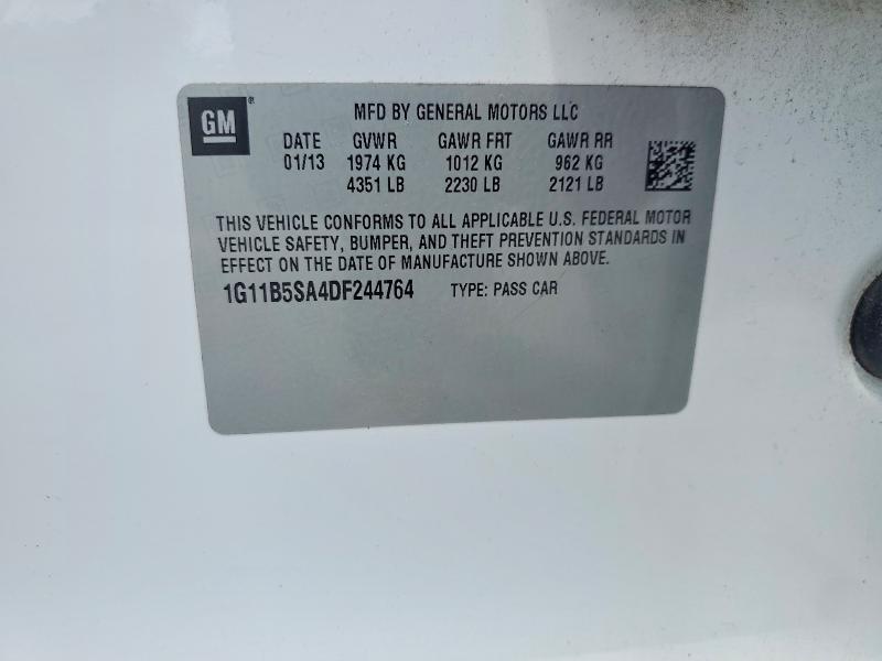 Продажа на аукционе авто 2013 Chevrolet Malibu, vin: 1G11B5SA4DF244764, номер лота: 55844916