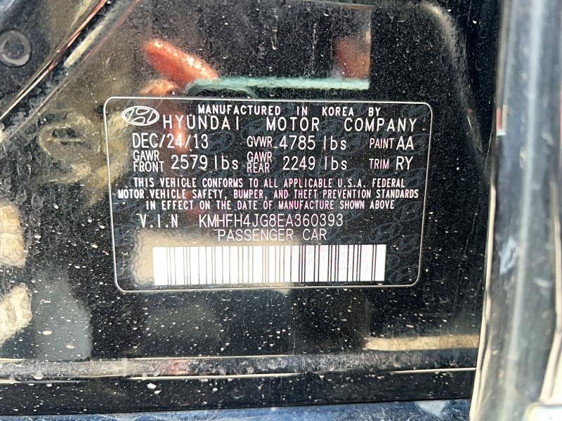 Продажа на аукционе авто 2014 Hyundai Azera, vin: KMHFH4JG8EA360393, номер лота: 58094116