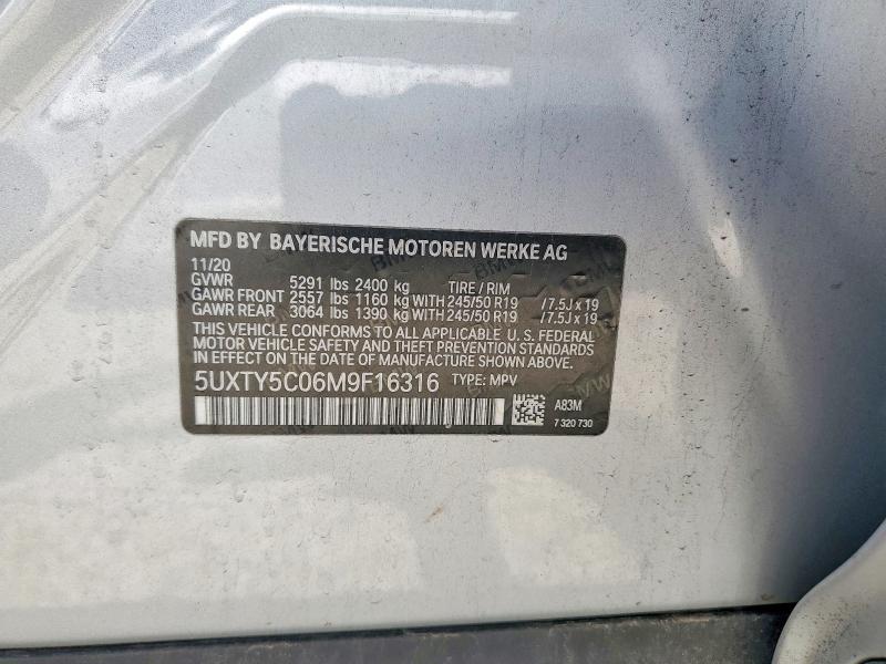 Продаж на аукціоні авто 2021 Bmw X3, vin: 5UXTY5C06M9F16316, номер лоту: 56299016