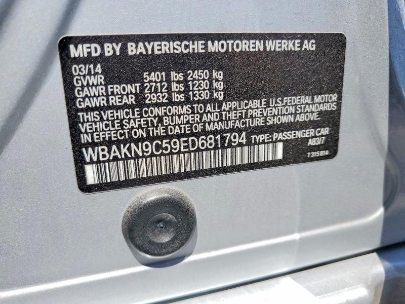 Aukcja sprzedaży 2014 Bmw 550, vin: WBAKN9C59ED681794, numer aukcji: 58904896