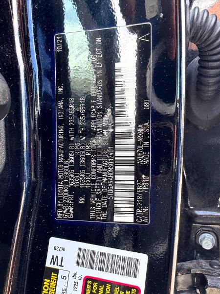 2021 Toyota Highlander მანქანა იყიდება აუქციონზე, vin: 5TDGARAH0MS012401, აუქციონის ნომერი: 59379826