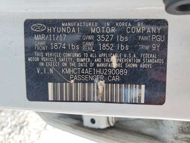 Aukcja sprzedaży 2017 Hyundai Accent, vin: KMHCT4AE1HU290089, numer aukcji: 58090556