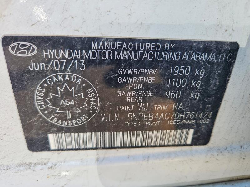 Продажа на аукционе авто 2013 Hyundai Sonata, vin: 5NPEB4AC7DH761424, номер лота: 57833356