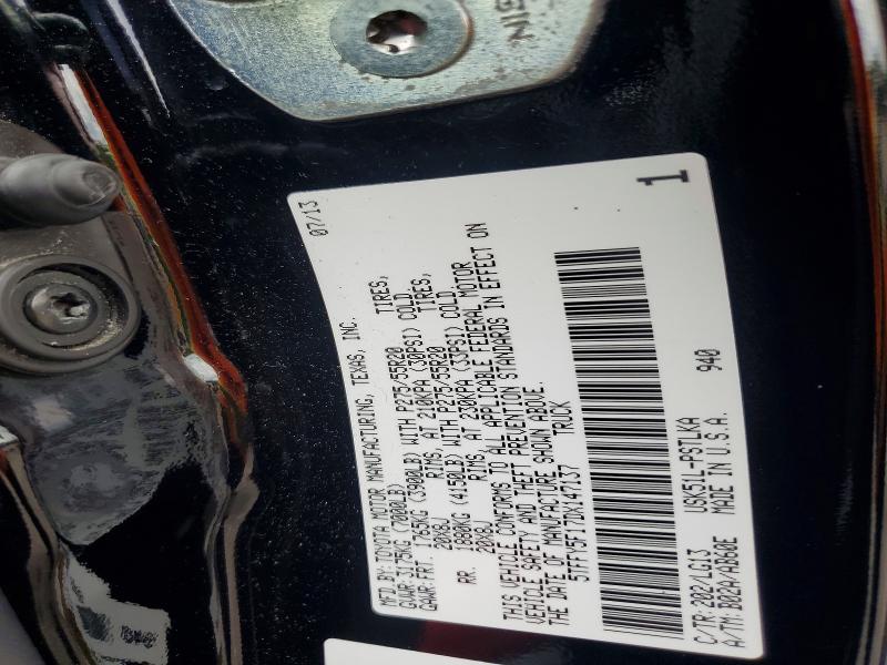 58469126 :رقم المزاد ، 5TFFY5F17DX147137 vin ، 2013 Toyota Tundra مزاد بيع