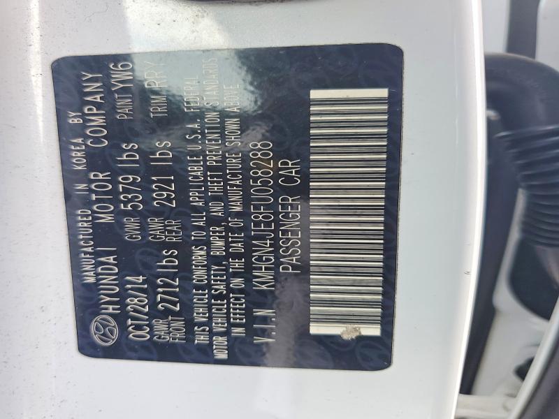Aukcja sprzedaży 2015 Hyundai Genesis, vin: KMHGN4JE8FU058288, numer aukcji: 57900626