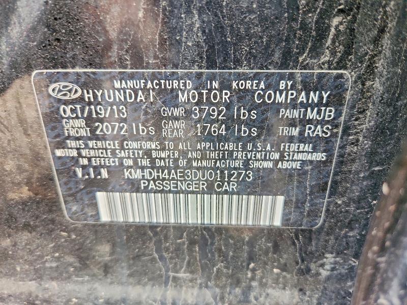 Aukcja sprzedaży 2013 Hyundai Elantra, vin: KMHDH4AE3DU011273, numer aukcji: 56329416