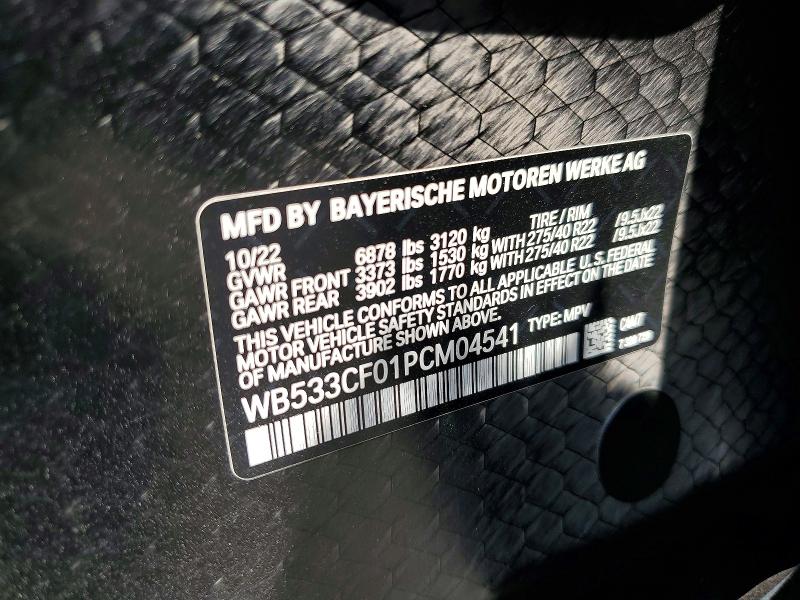 59163296 :رقم المزاد ، WB533CF01PCM04541 vin ، 2023 Bmw Ix مزاد بيع