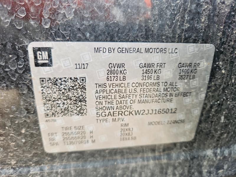 Продажа на аукционе авто 2018 Buick Enclave, vin: 5GAERCKW2JJ165012, номер лота: 56638096