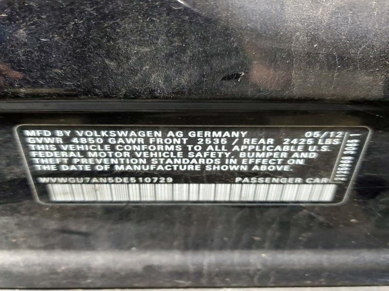Продажа на аукционе авто 2013 Volkswagen Cc, vin: WVWGU7AN5DE510729, номер лота: 58049516