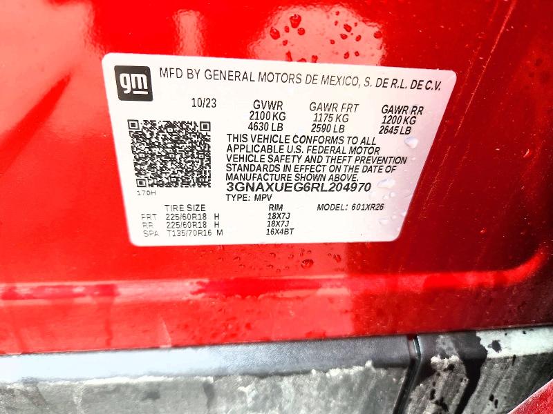 Продаж на аукціоні авто 2024 Chevrolet Equinox, vin: 3GNAXUEG6RL204970, номер лоту: 58569696