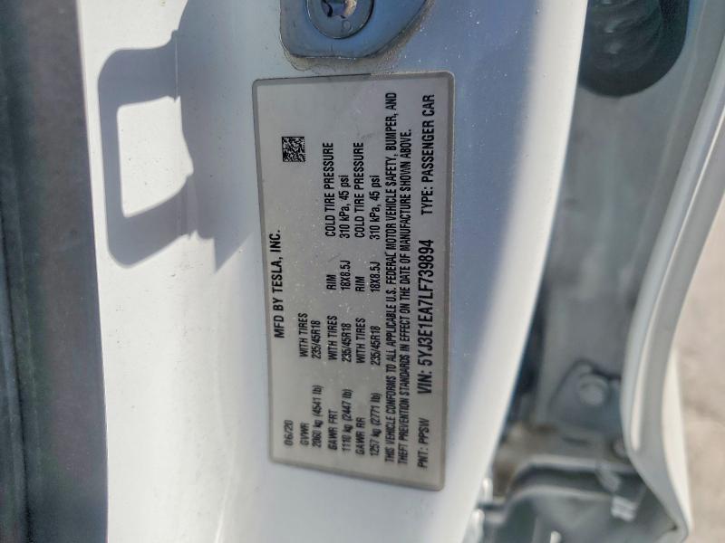 Продаж на аукціоні авто 2020 Tesla Model 3, vin: 5YJ3E1EA7LF739894, номер лоту: 56597606