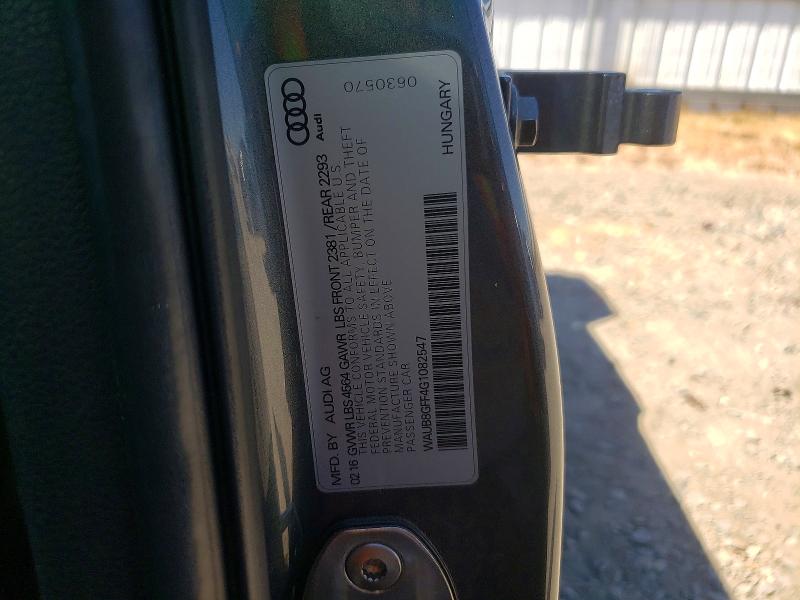 58480116 :رقم المزاد ، WAUB8GFF4G1082547 vin ، 2016 Audi A3 مزاد بيع