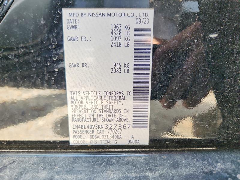 Aukcja sprzedaży 2024 Nissan Altima, vin: 1N4BL4BV3RN327367, numer aukcji: 58949046