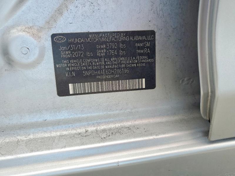 56458156 :رقم المزاد ، 5NPDH4AE6DH286196 vin ، 2013 Hyundai Elantra مزاد بيع