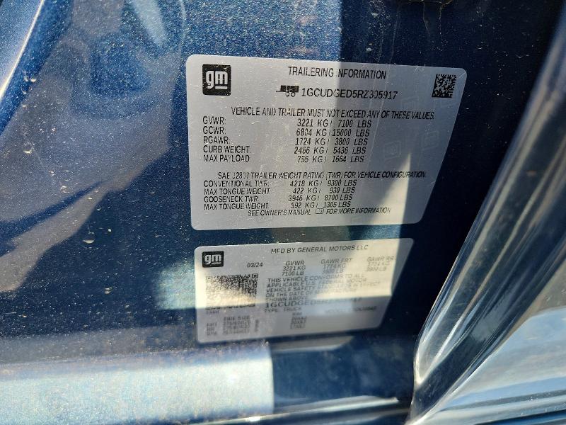 57747506 :رقم المزاد ، 1GCUDGED5RZ305917 vin ، 2024 Chevrolet Silverado مزاد بيع