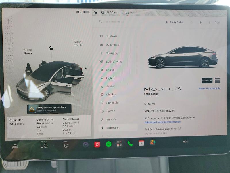 Продаж на аукціоні авто 2026 Tesla Model 3, vin: 5YJ3E1EA3TF152284, номер лоту: 58064976