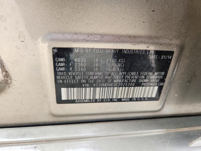 Aukcja sprzedaży 2014 Subaru Legacy, vin: 4S3BMDN63E2025200, numer aukcji: 55422086