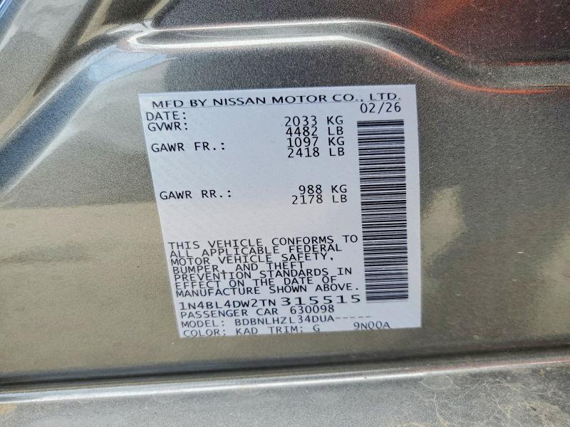 Продажа на аукционе авто 2026 Nissan Altima, vin: 1N4BL4DW2TN315515, номер лота: 55632166