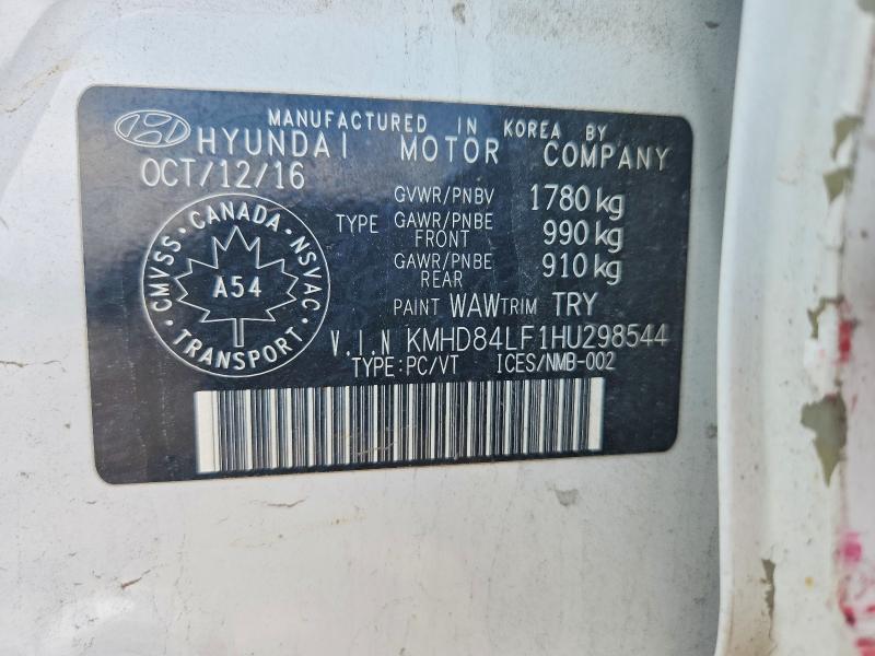 58264266 :رقم المزاد ، KMHD84LF1HU298544 vin ، 2017 Hyundai Elantra مزاد بيع