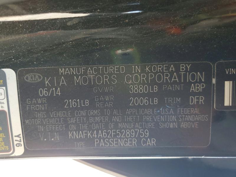 2015 Kia Forte მანქანა იყიდება აუქციონზე, vin: KNAFK4A62F5289759, აუქციონის ნომერი: 58664536