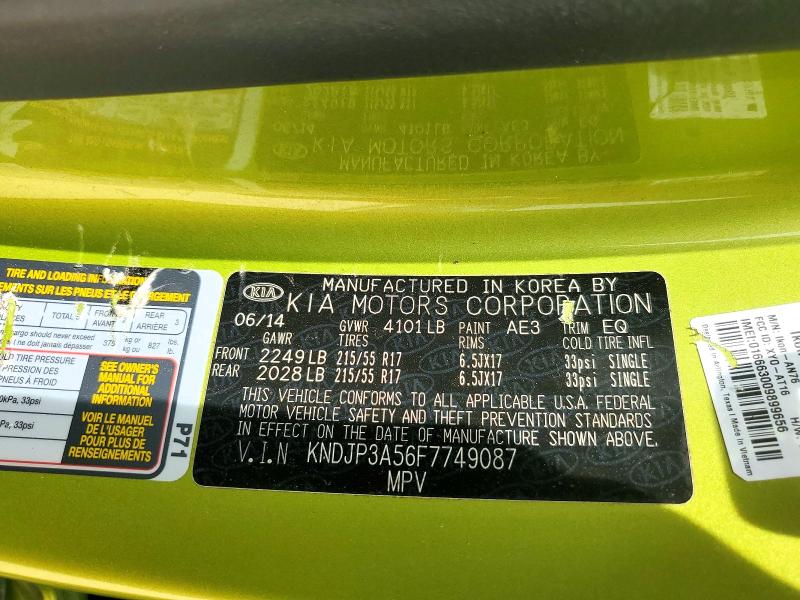Aukcja sprzedaży 2015 Kia Soul, vin: KNDJP3A56F7749087, numer aukcji: 58387056