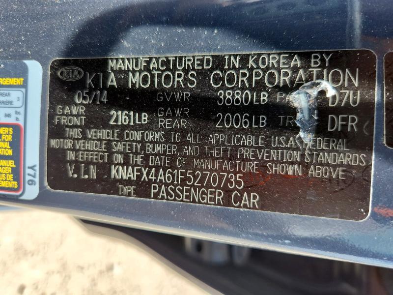 2015 Kia Forte მანქანა იყიდება აუქციონზე, vin: KNAFX4A61F5270735, აუქციონის ნომერი: 56159256