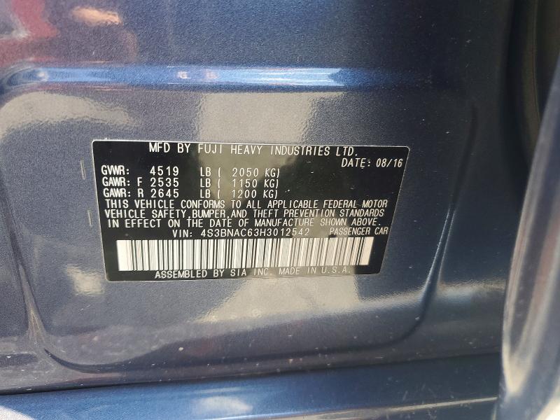 Продаж на аукціоні авто 2017 Subaru Legacy, vin: 4S3BNAC63H3012542, номер лоту: 57346136