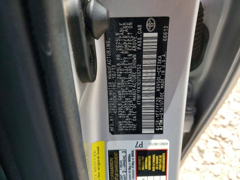 59121776 :رقم المزاد ، 4T1BF1FK1EU750752 vin ، 2014 Toyota Camry مزاد بيع