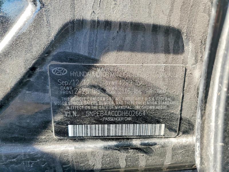 Aukcja sprzedaży 2013 Hyundai Sonata, vin: 5NPEB4AC0DH602664, numer aukcji: 55029816